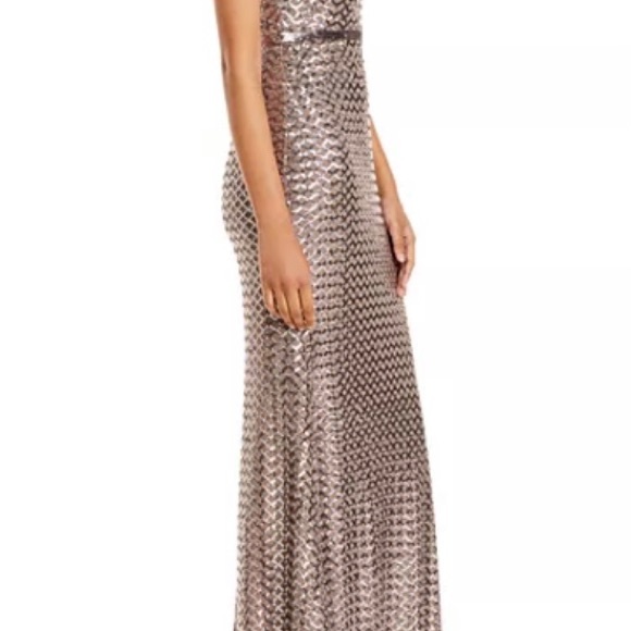 Aqua - belted sequin gown - Picture 3 of 10